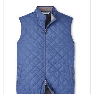 New Peter Millar Galaxy Blue Full-Zip Essex Quilted Vest MF24Z01 NWT $245 MSRP